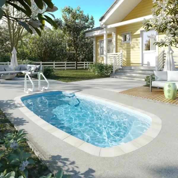 Hulopoe Hawaiian Collection model of an ingrown fiberglass pool